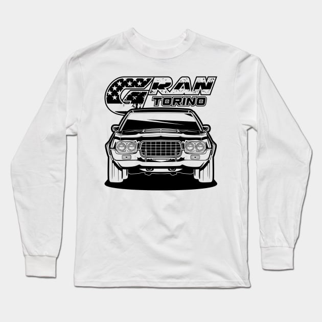 Gran Torino (Black Print) Long Sleeve T-Shirt by WINdesign